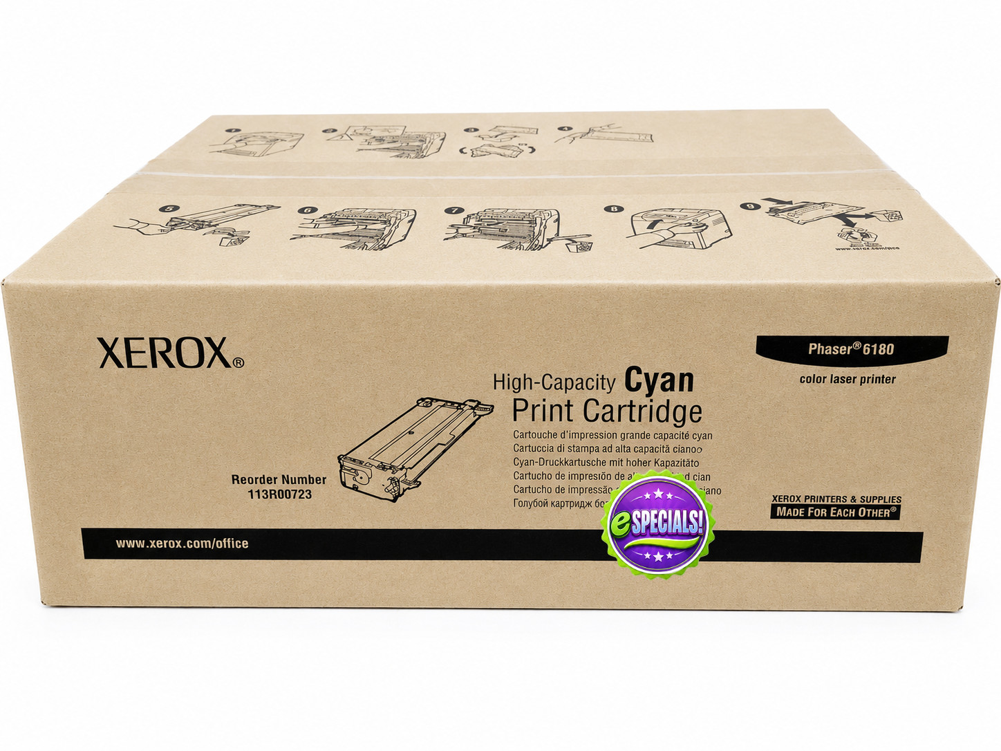 Genuine Xerox 113R00723 Cyan Toner, Brand New Sealed Box, We Ship Fast