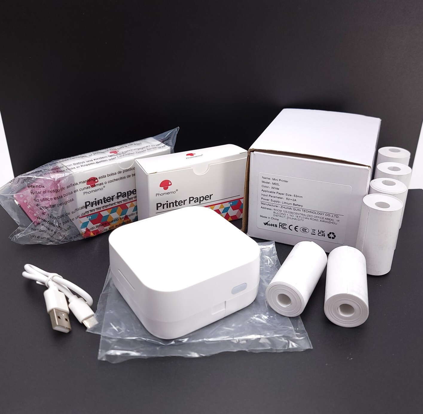 Mini Pocket Printer M02L Thermal Sticker Printer Bluetooth iOS & Android DIY