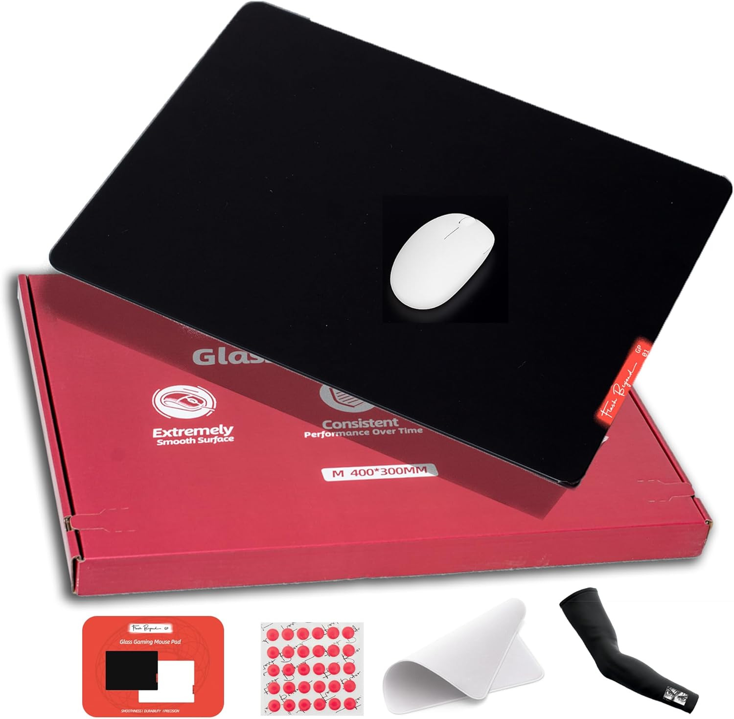Premium Anti-Slip Glass Gaming Mouse Pad for High-Speed FPS Play - 15.7x11.8 Inc