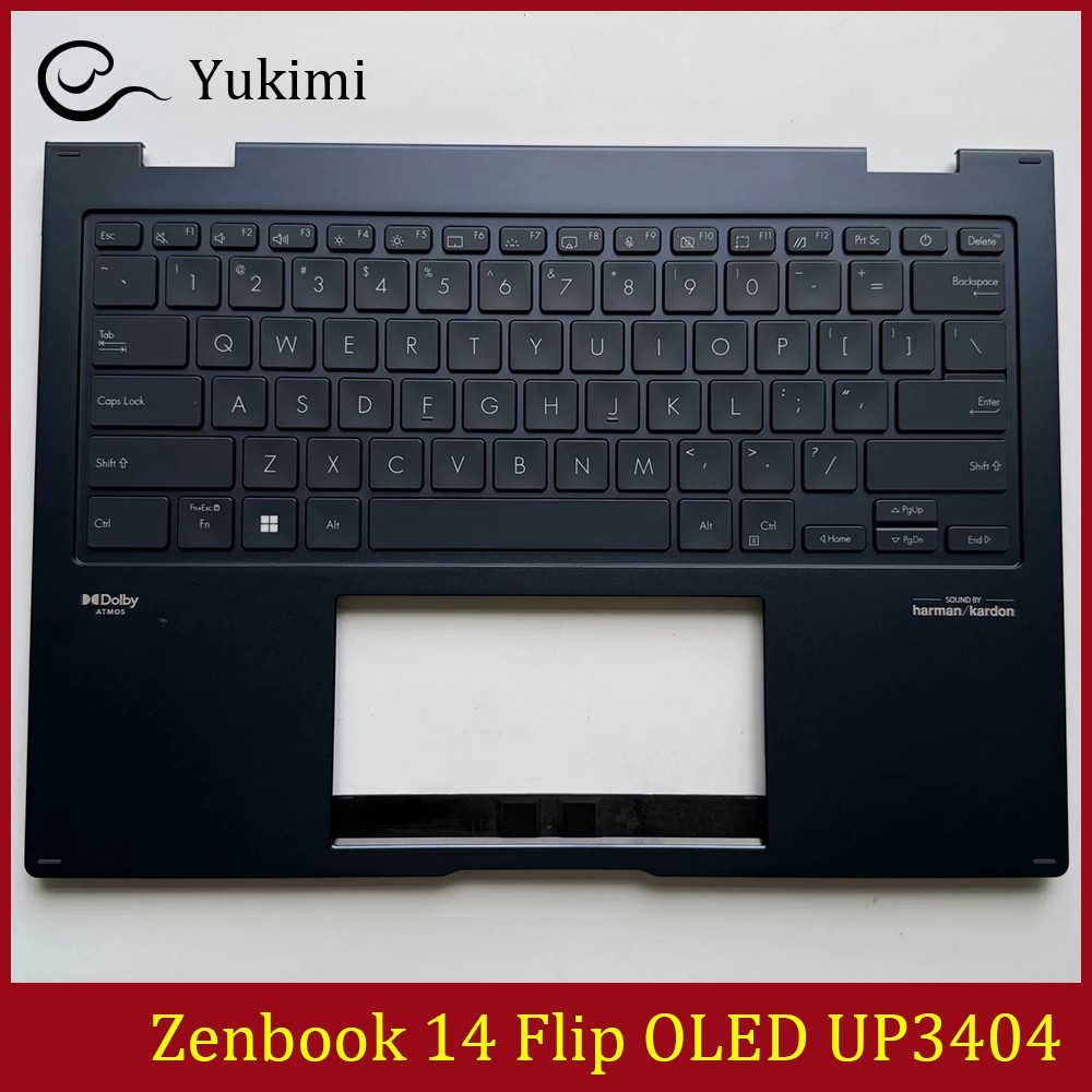 FOR ASUS Zenbook 14 Flip OLED UP3404 Black C Shell Palmrest Backlit Keyboard