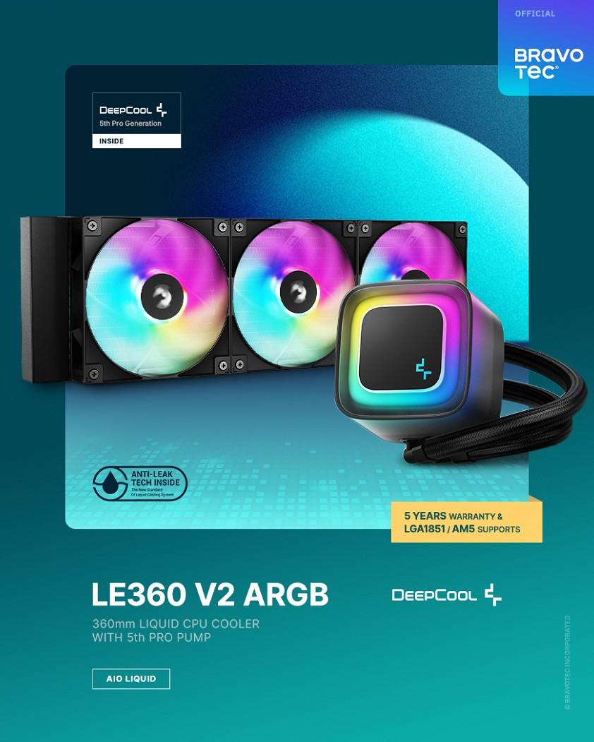 NEW DEEPCOOL LE360 V2 ARGB CPU Cooler 2Colors Genuine No US Tariffs