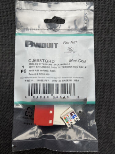 QTY:50 New For CJ688TGRD Mini-Com TX6 Plus Ethernet Cat6 Module Red