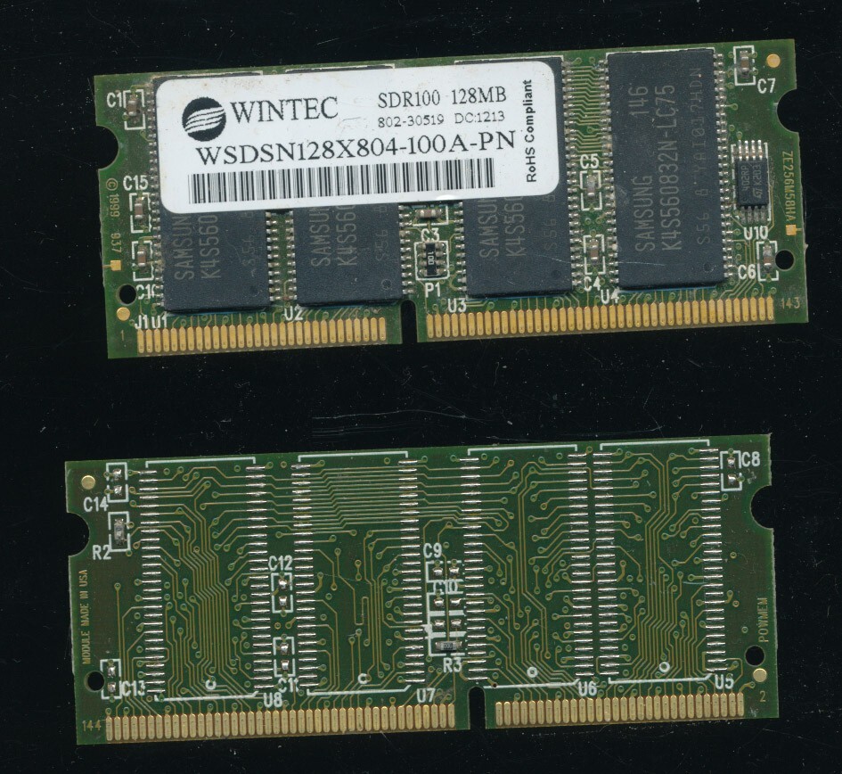 Wintec 128MB PC100 WSDSN128X804-100A SODIMM 144 LAPTOP MEMORY RAM Samsung