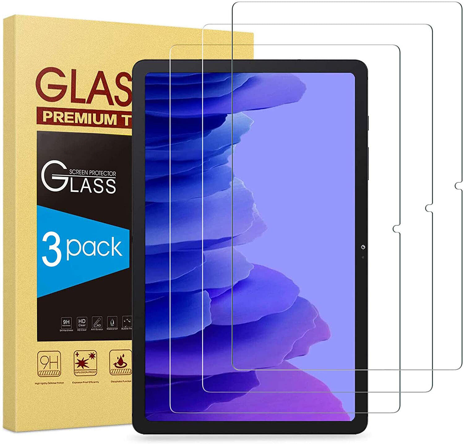 3X For Samsung Galaxy Tab A7 10.4'' 2020 SM-T500 Tempered Glass Screen Protector