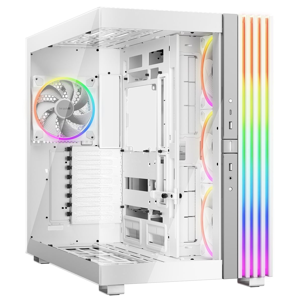 Light Base 900 FX White PC Case, Fully Windowed Front and Side Dual Chamber,