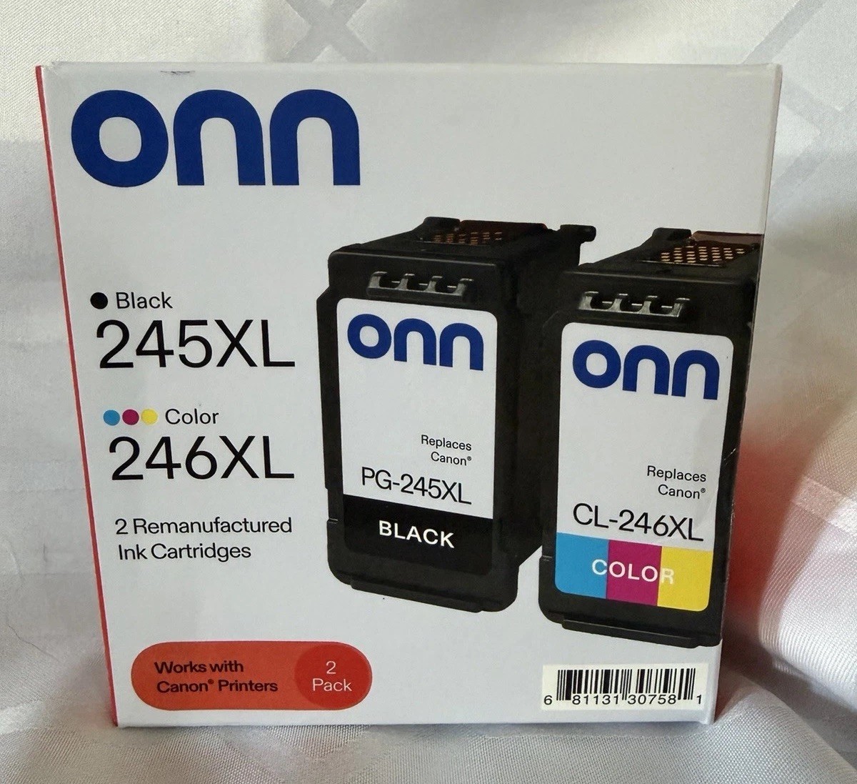 Onn Cannon 245XL Black and 246XL Color Ink Cartridges Open Box
