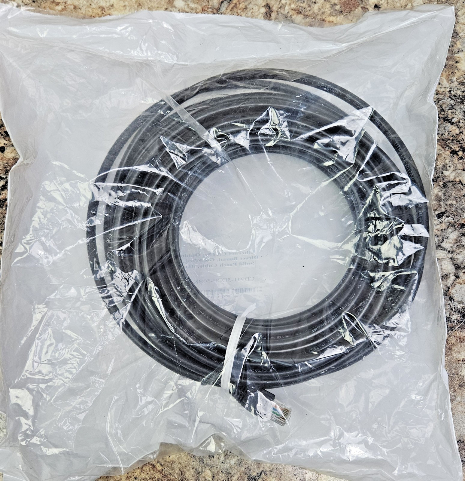 50' ROLL OF ETHERNET  CAT5e; OUTDOOR DIRECT BURIAL GELL FILLED SOLID PATCH CABLE