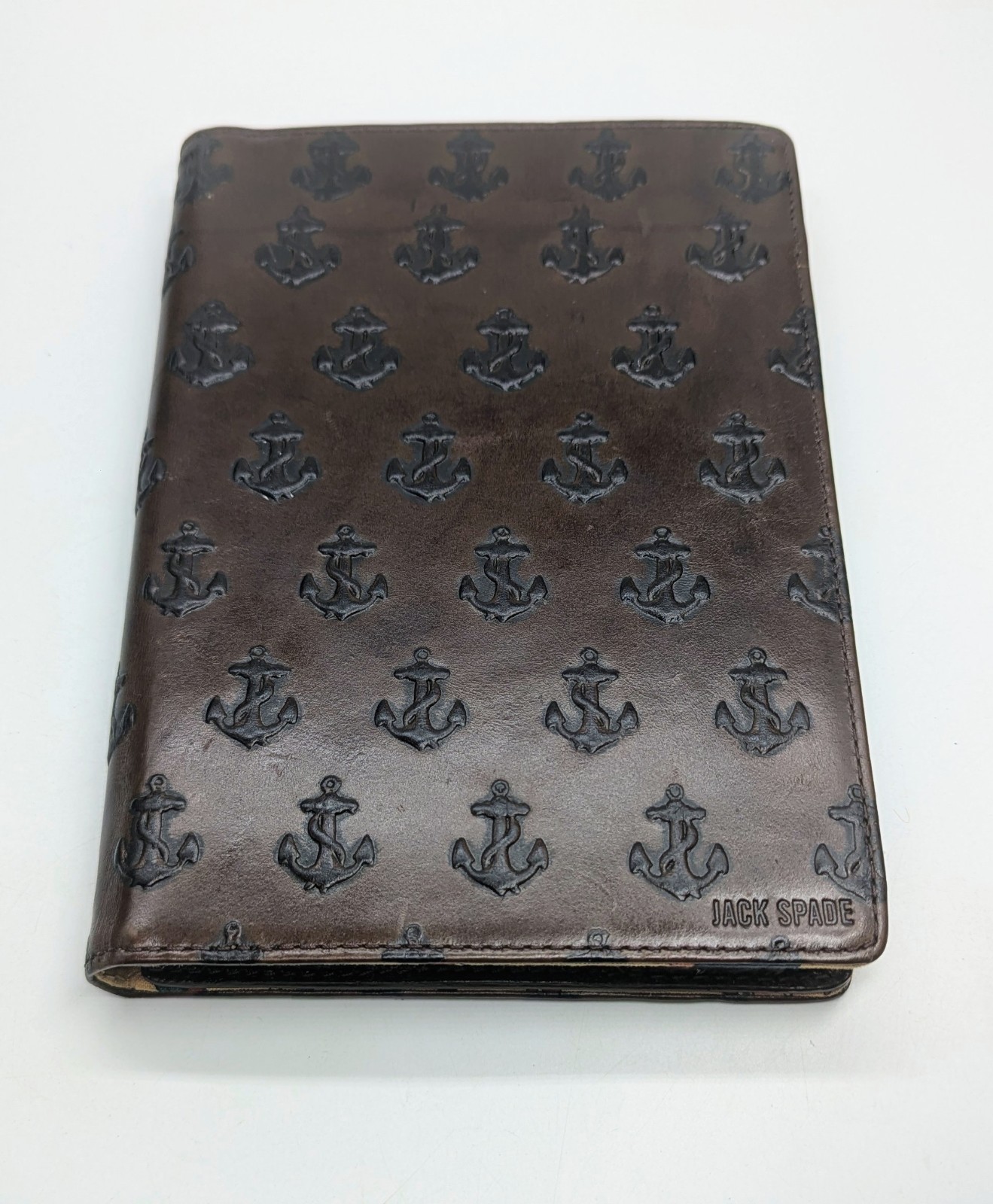 Jack Spade Anchor Embossed Chocolate Leather eBook Reader Case Rare