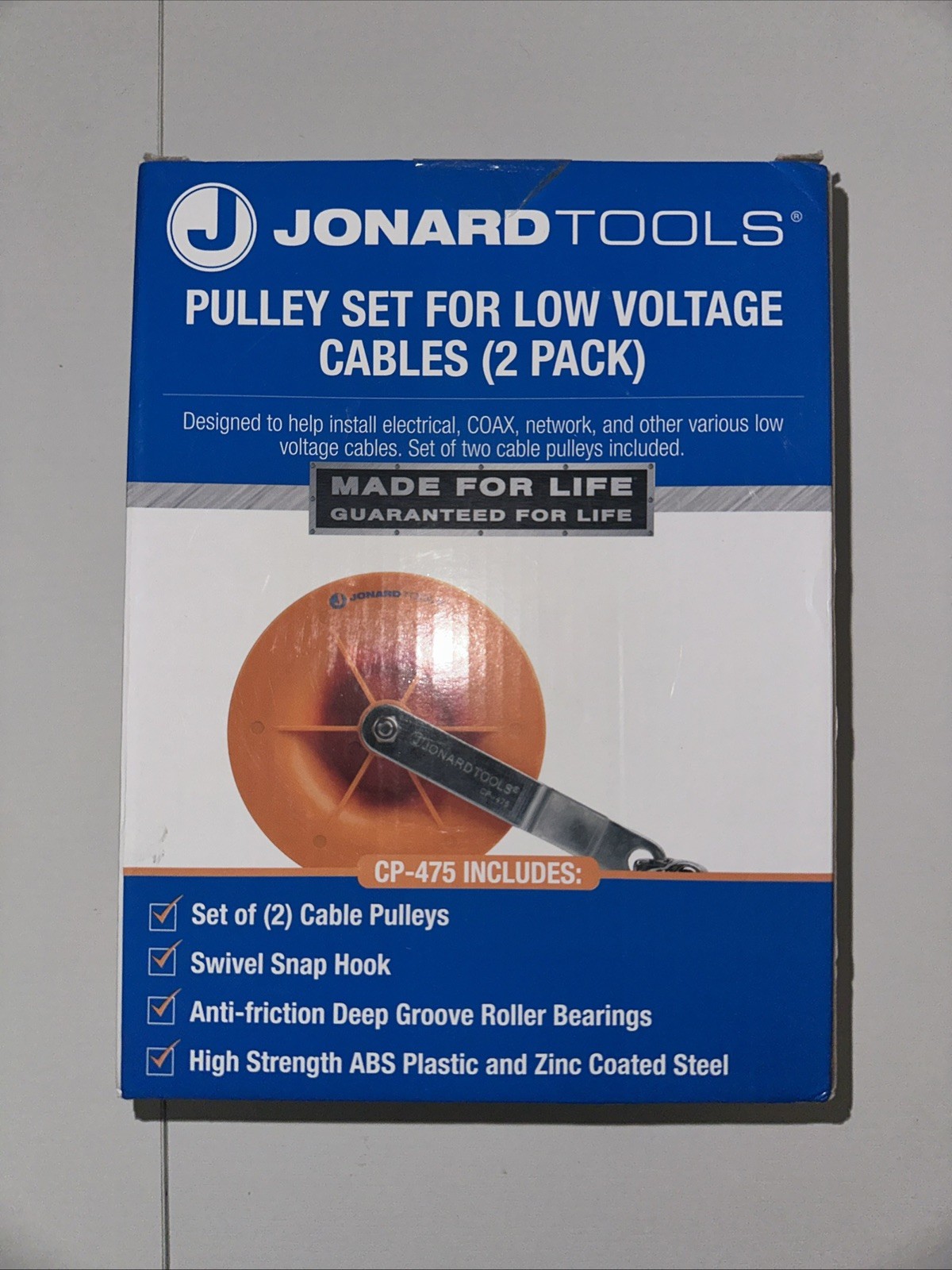 Jonard Tools CP-475 Cable Pulley Set (2-Pack) for Low Voltage Electrical, Net...
