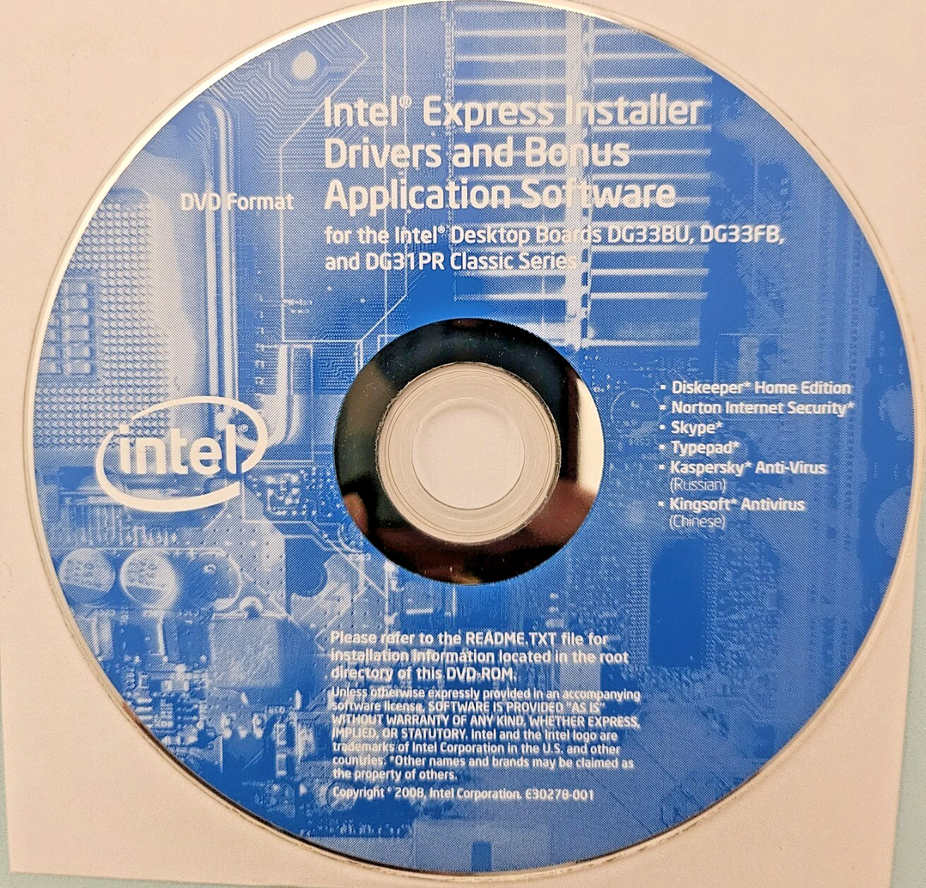 Intel Express Installer Driver CD - DG33BU, DG33FB DG31PR With BONUS Software
