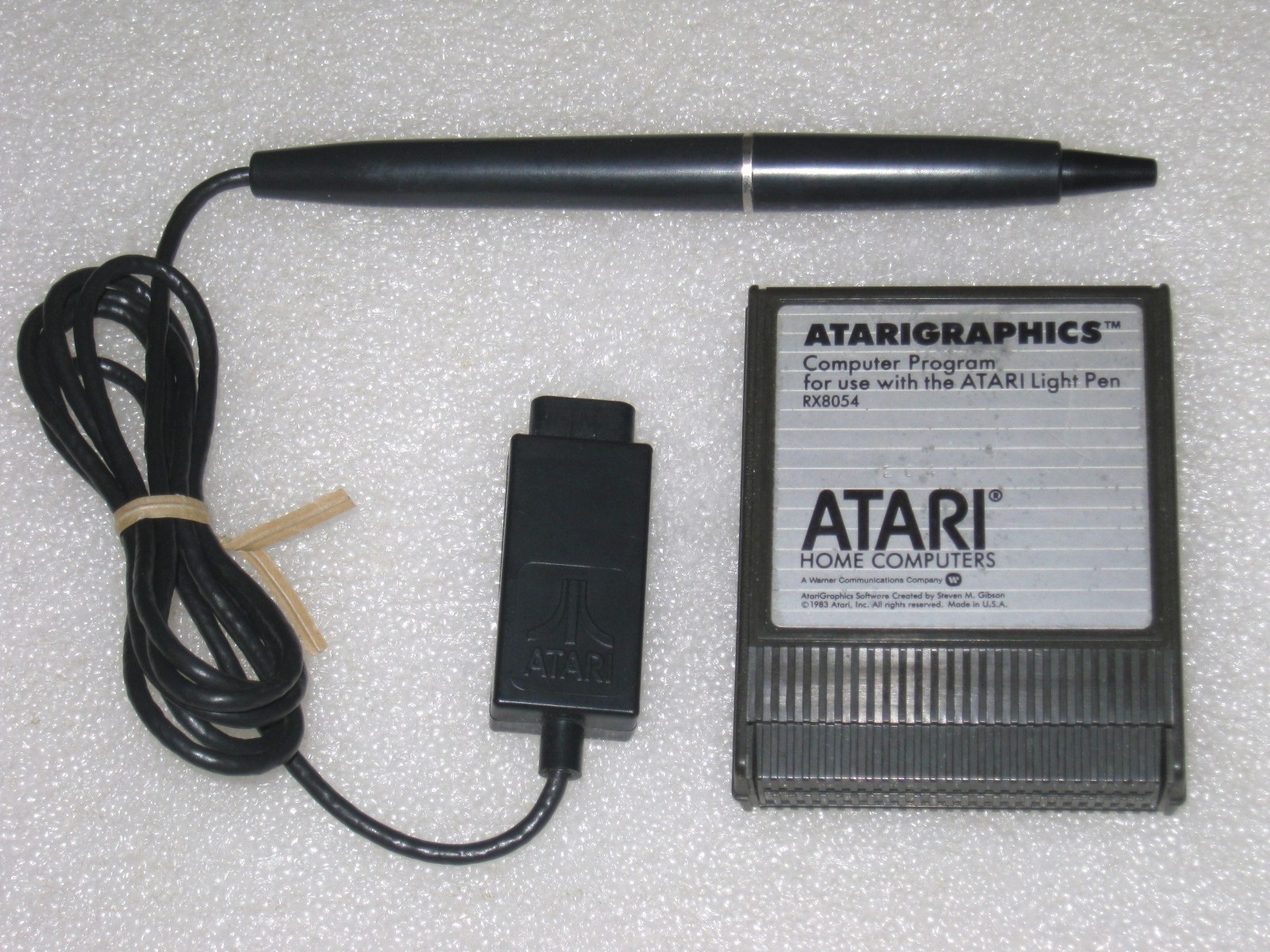 Vintage Atari CX75 Light Pen w/AtariGraphics Cartridge 400 800 Computer Tested