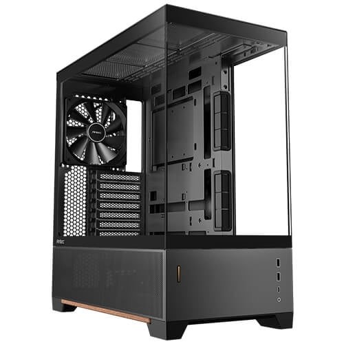 Antec C6WOOD C6 Wood Mid-tower Case, Three-sided Tempered Glass, High Airflow, 3