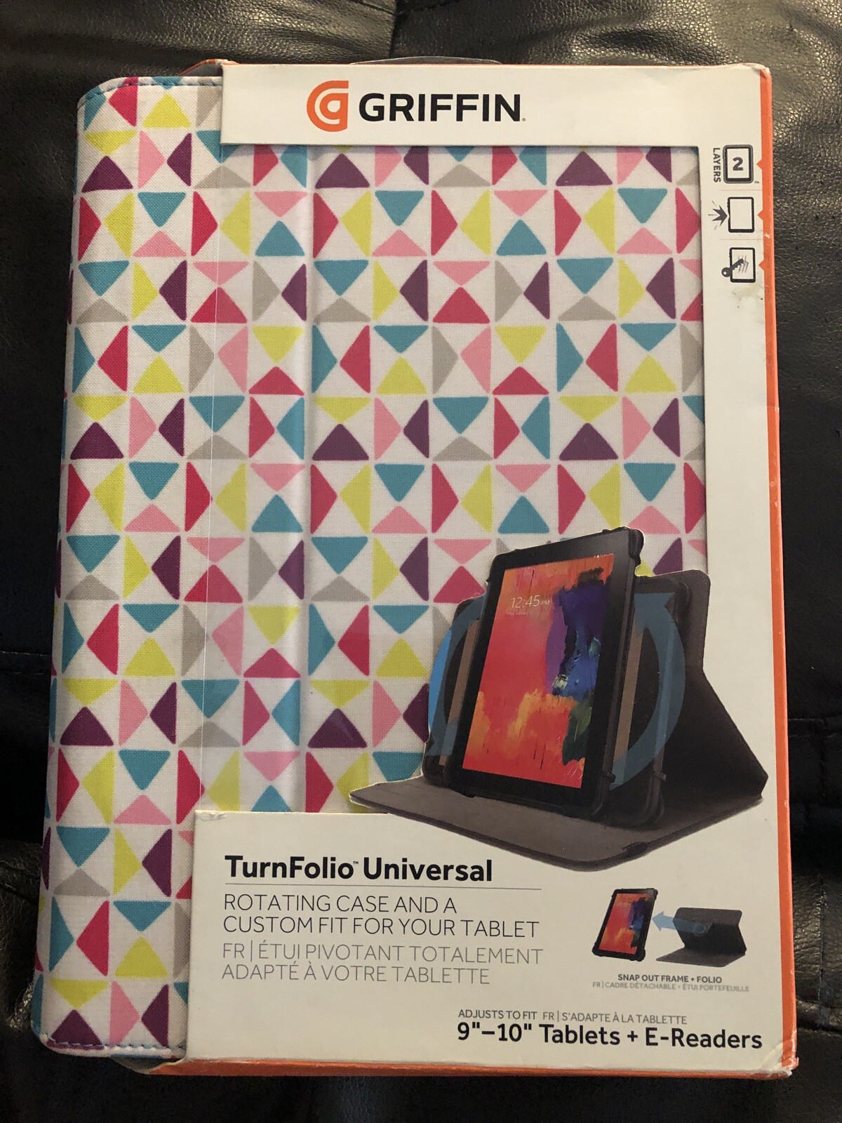Griffin Folk Fusion TurnFolio Universal Rotating Case, 9-10" Tablets/E-Readers