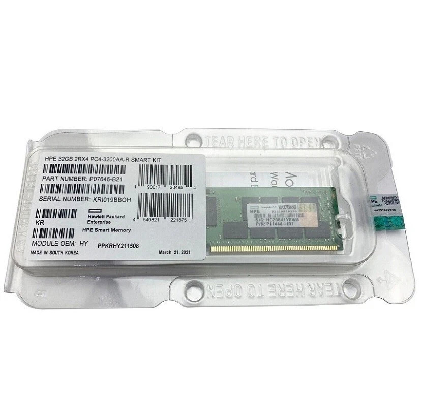 NEW HPE P07646-B21 P11444-191 32GB 2Rx4 DDR4 PC4-3200 RDIMM Server RAM Memory