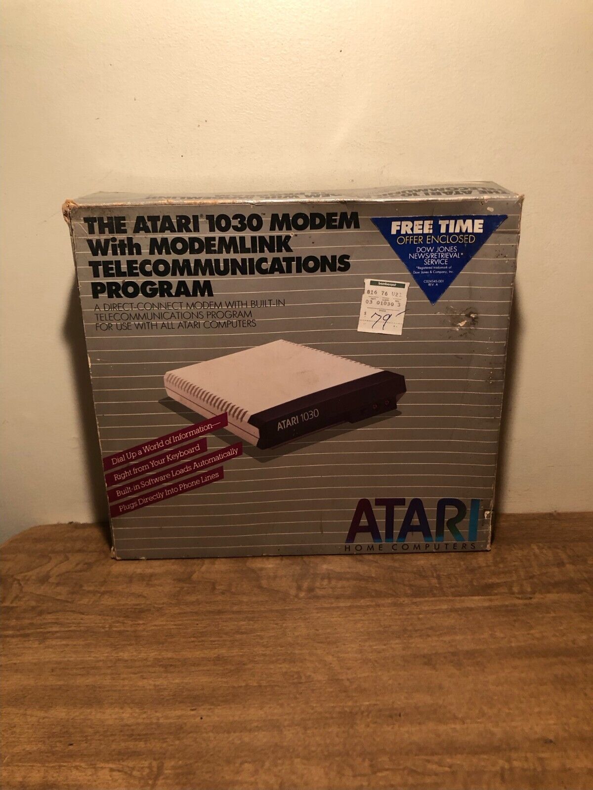 1983 Complete in Box Atari 1030 Computer Modem (Powers On)