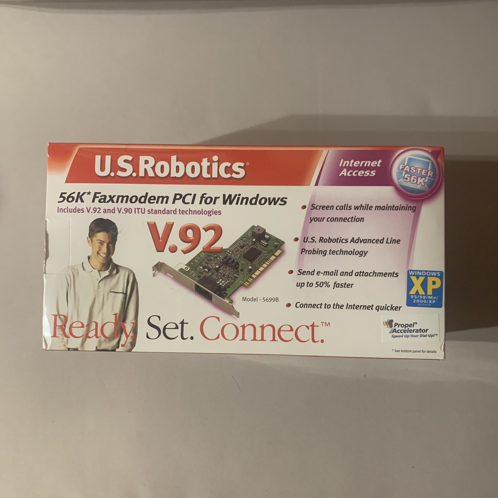New U.S.Robotics 56K Faxmodem Serial Data V.92 Model 5699B External 738168033348