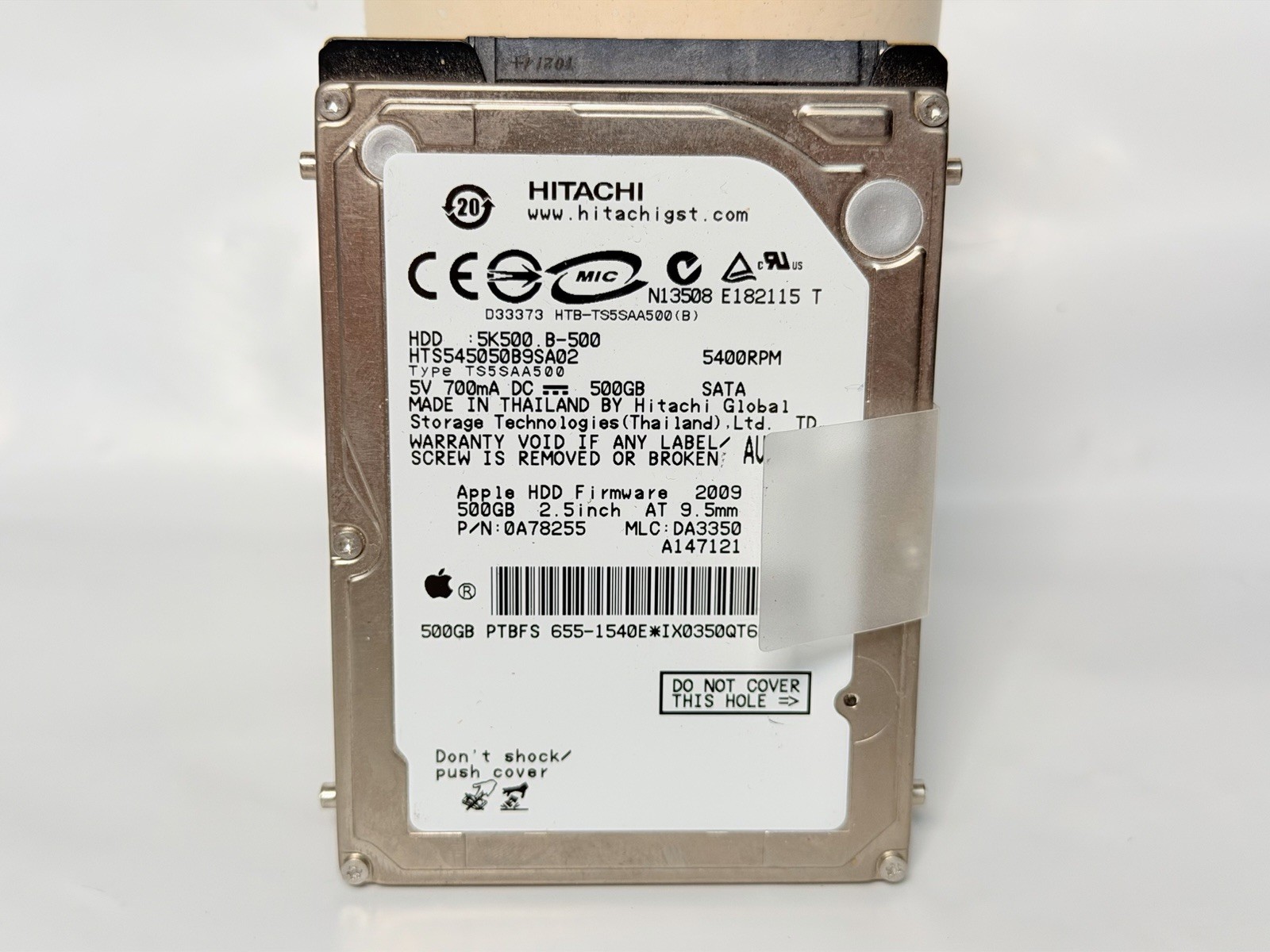 Hitachi Apple TravelStar 5K500.B HTS545050B9A302 500 GB SATA II 2.5 in Laptop