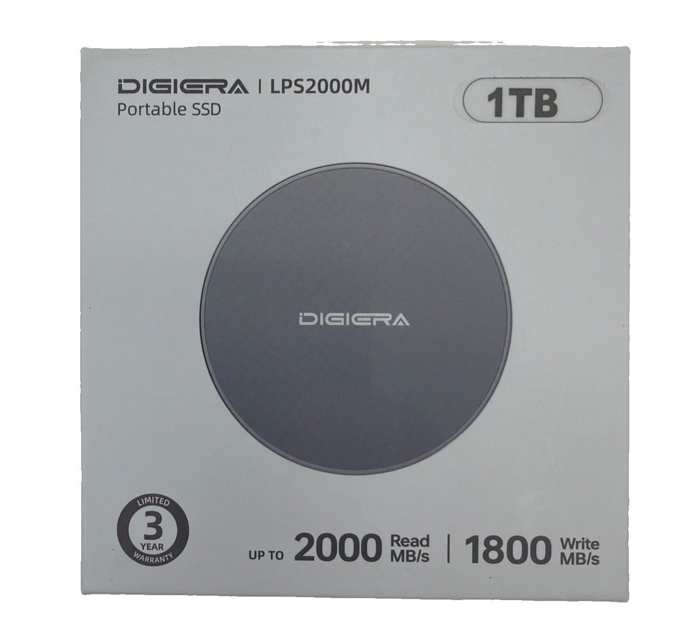 DIGIERA LPS2000M 1TB Portable External SSD USB 3.2 Gen 2x2 Type-C Black