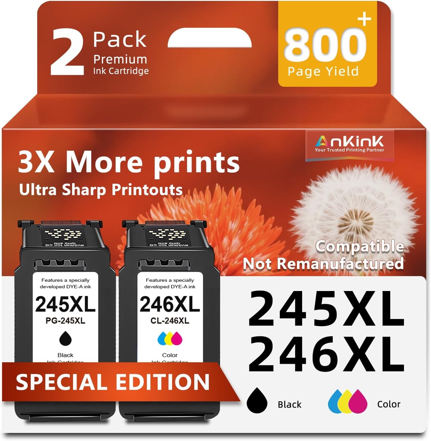 Ankink 245XL 246XL Compatible Ink (Replacement for Canon Ink)