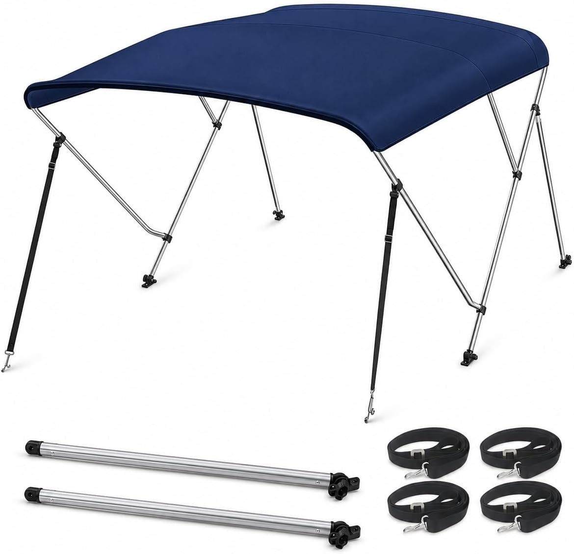 Seamander Bimini Top for Boats 10 Colors Aluminum Frame Adjustable