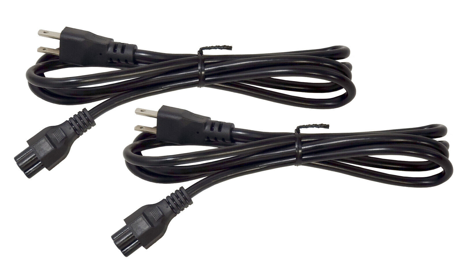NEW 2-PACK 3 Prong 6-foot AC Mickey Power Cord NEMA 5-15P to C5 Cable 2.5A 250V