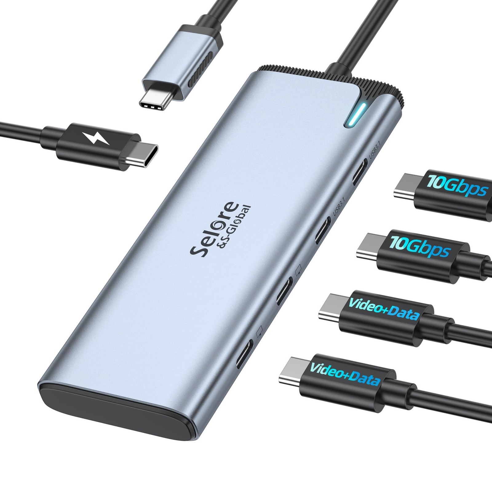 Selore USB C Splitter with Dual C Video Hub, C Hub 