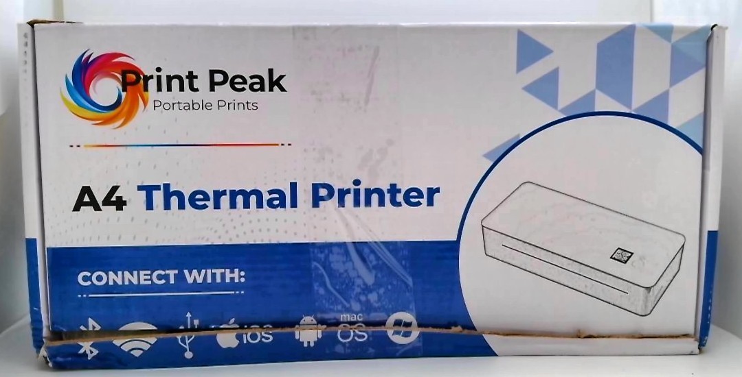 Print Peak PP-TPA41 A4 Portable Thermal Printer Wireless USB-C Tested Open Box