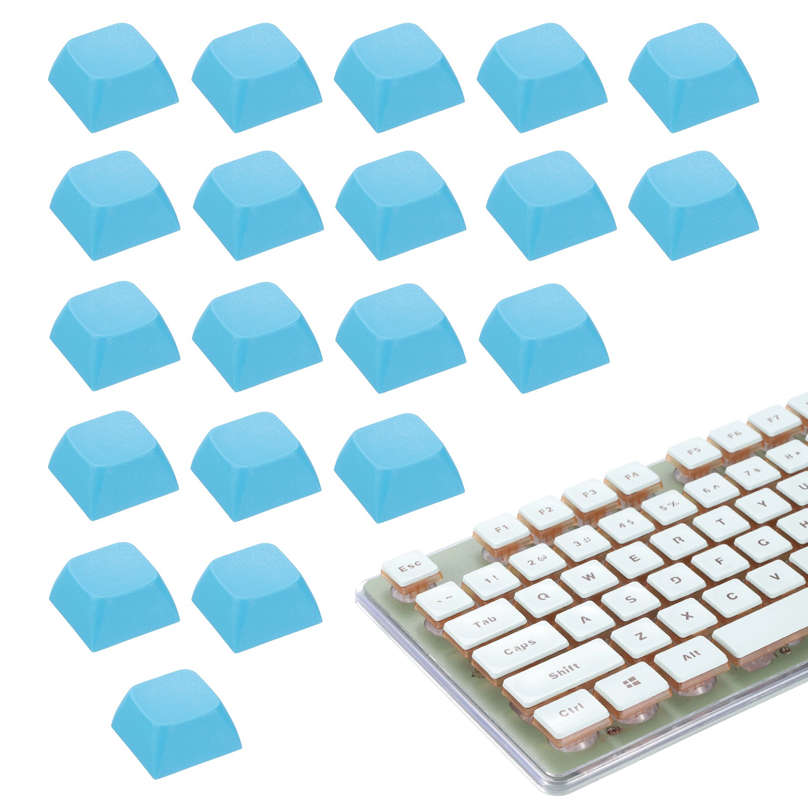 20Pcs XDA Profile Keycap Set PBT Mechanical Numeric Keypads, Sky Blue