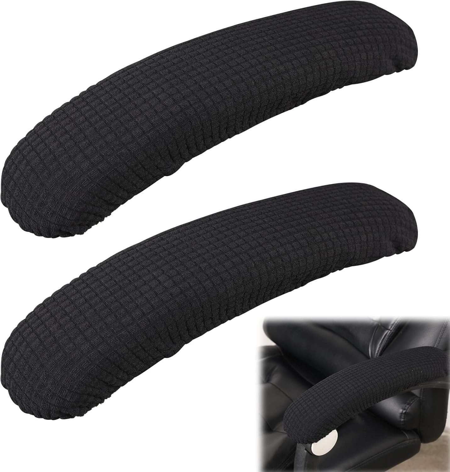 Office Chair Armrest Covers 2Pcs Removable Elastic Black Beauty Covering Seat