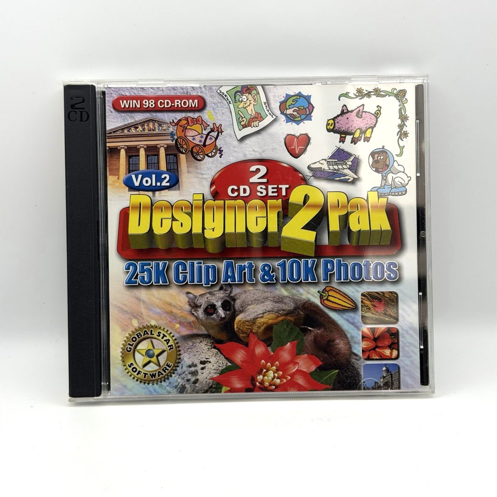 10,000 Phots 25,000 Clipart 2 Pal Global Star Software Windows 98 CD-ROM
