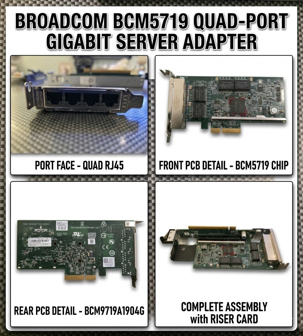 DELL BROADCOM BCM95719A1904G 4 PORT ADAPTER FOR POWER EDGE N27204