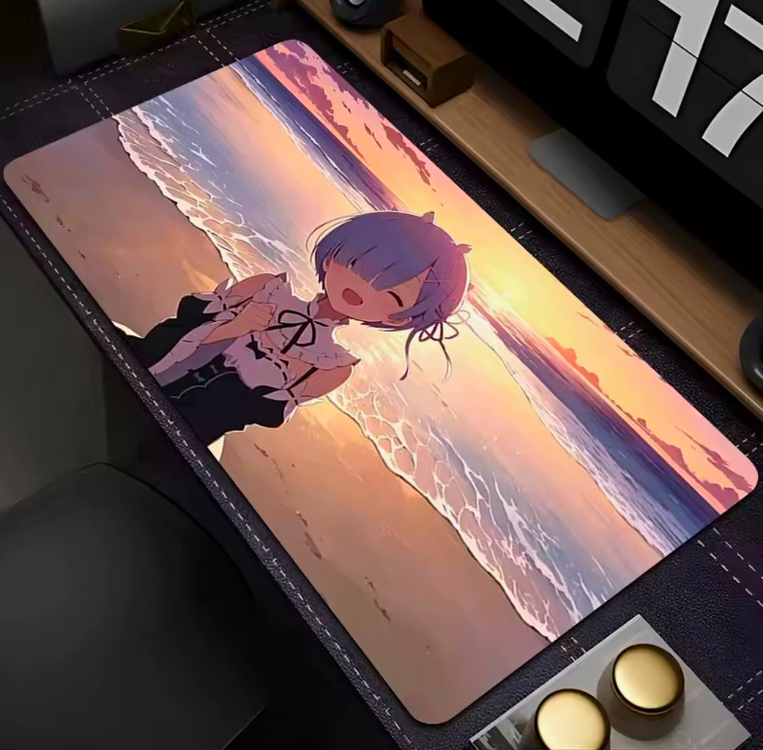 Re:Zero Rem Beach Sunset Mouse Pad Large Extended Desk Mat Non-Slip 600x300x2mm