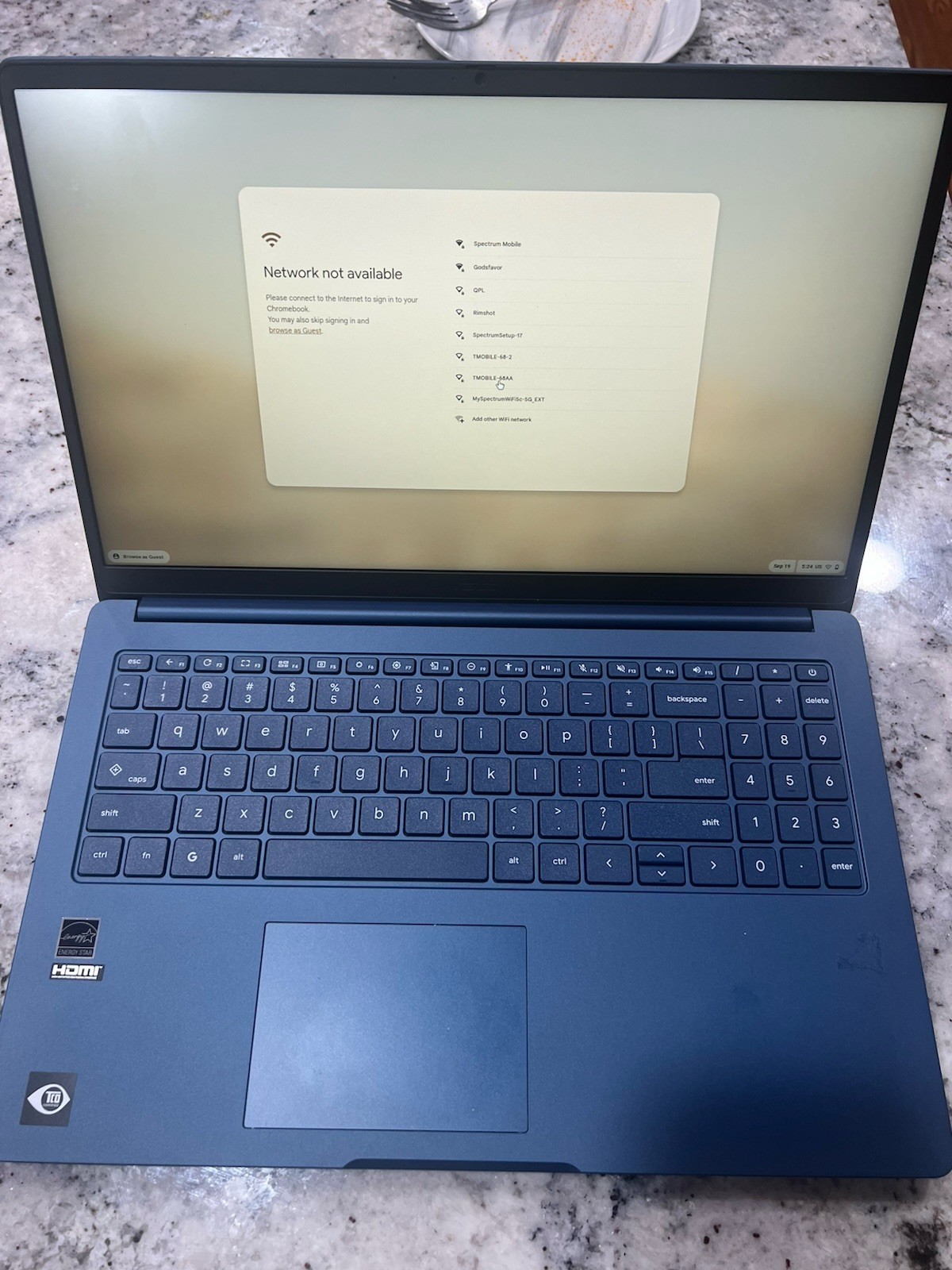 ASUS Chromebook CX15 15.6in FHD Intel N50 4GB 128GB eMMC Chrome OS Blue