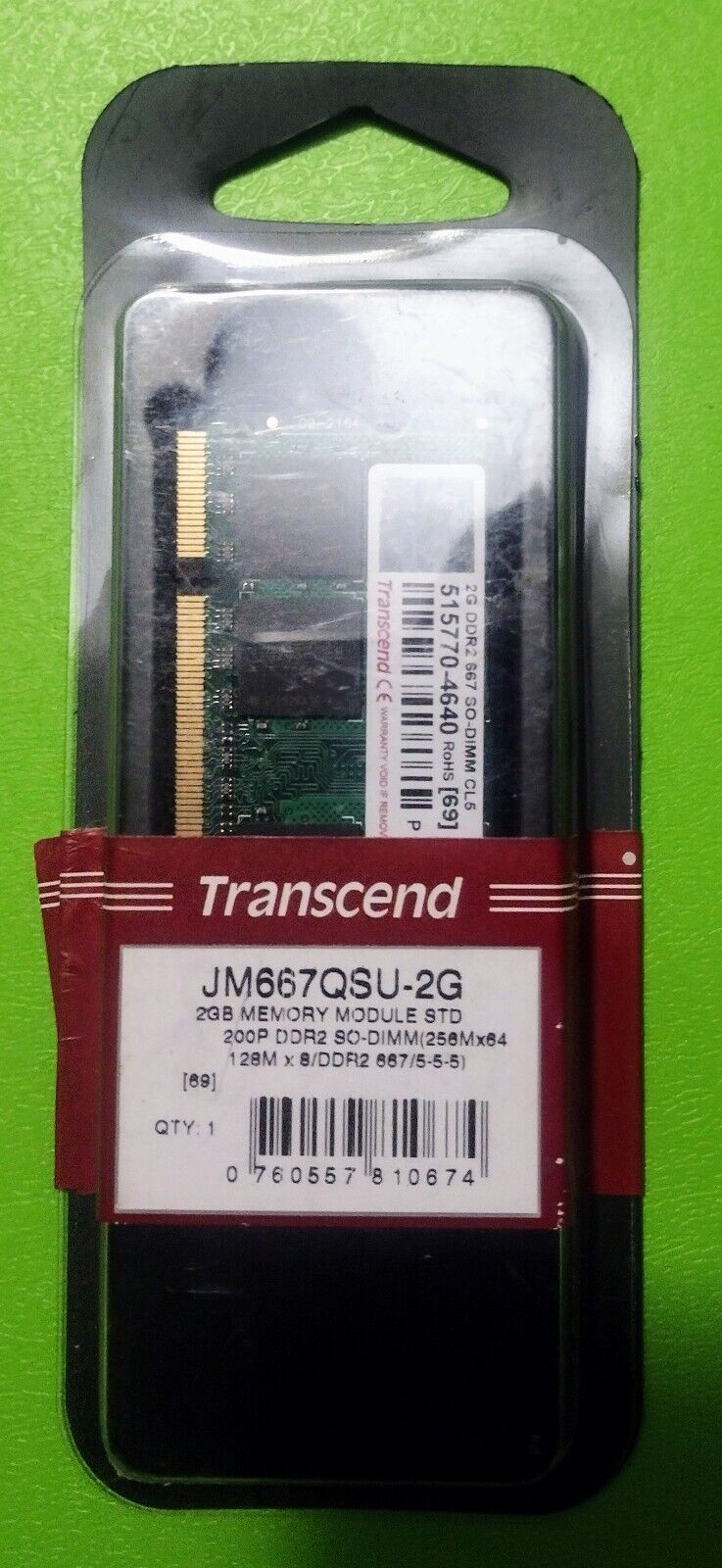 Transcend 2GB DDR2 667 MHz JM667QSU-2G - Brand New / Sealed