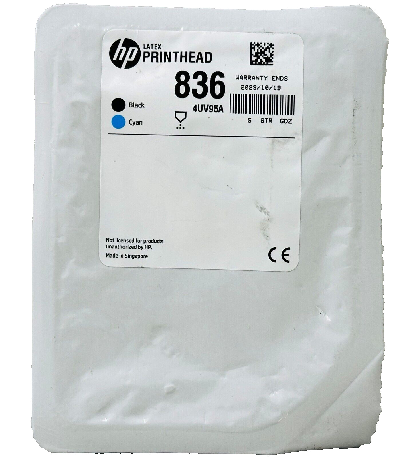 New Genuine HP 836 Black & Cyan (4UV95A) Printhead Cartridge Latex 700