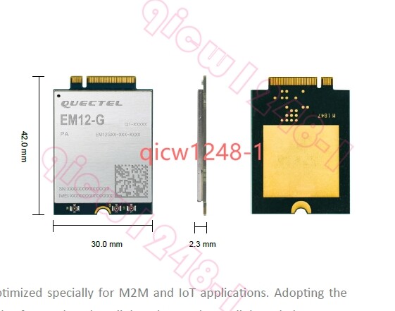 1PCS NEW Quectel EM12-G CAT12 Modem m.2 (NGFF)  with 4 Pigtail Adapters 
