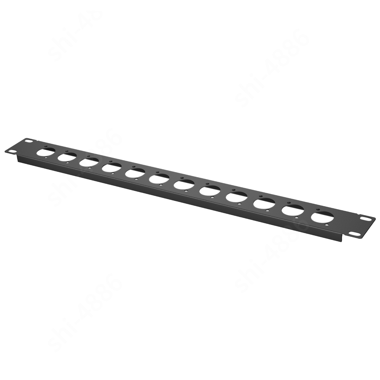 1U 19" Rack Mount 12 Port Hinged Side Patch Panel - D-Type Audio Connectors