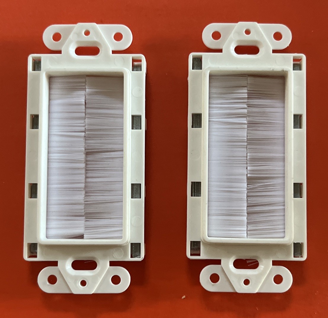 2 Arlington CED135WP Low Voltage Single Gang Cable Brush Style Faceplate