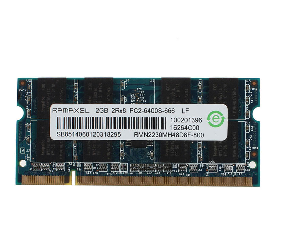 Ramaxel 2 GB 2RX8 PC2-6400S 200Pin DDR2 800Mhz CL6 RAM Memory SODIMM Laptop "