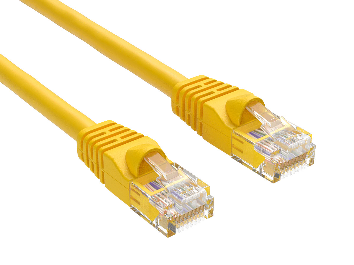 5ft Cat5e UTP Ethernet Network Patch Cable Snagless 24AWG Bare Copper, Yellow