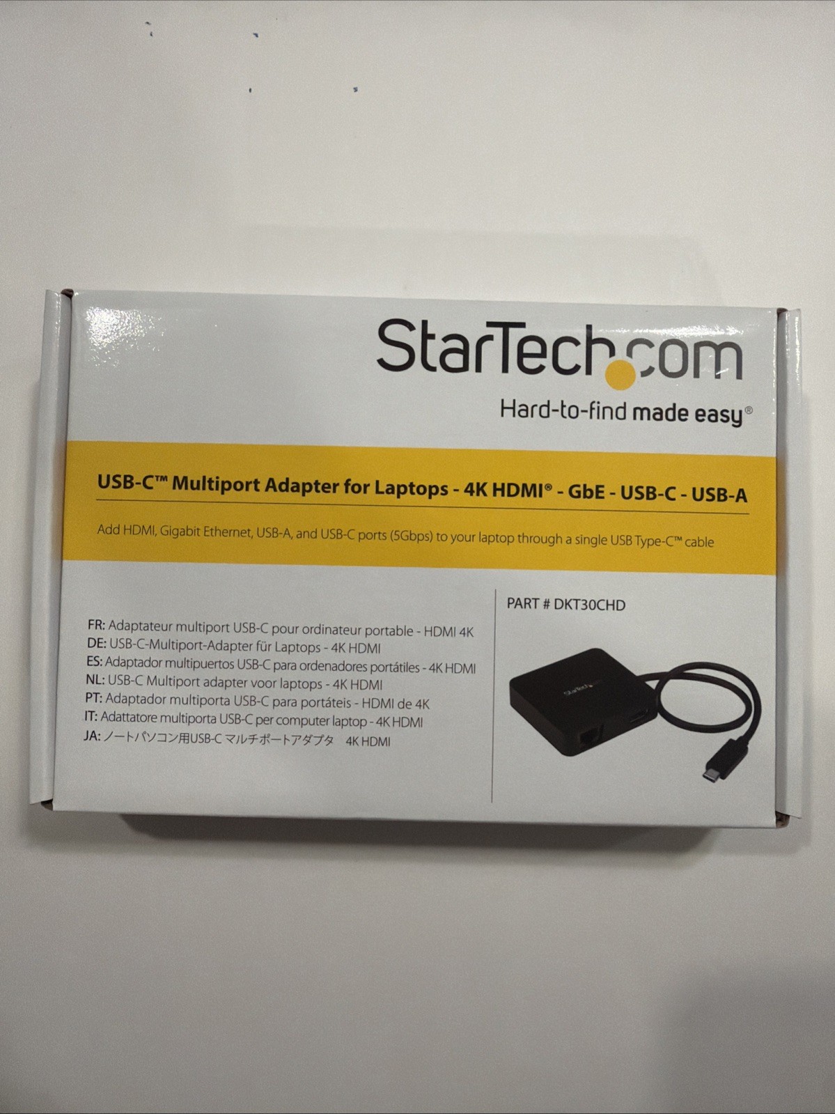 StarTech Portable 4K Multiport Adapter USB-C Thunderbolt HDMI Ethernet DKT30CHD