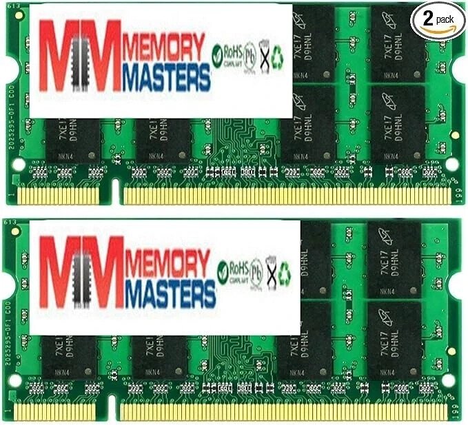 2GB 2 x 1GB DDR2 Laptop Modules 3200 400 Notebook 200 pin 200-pin Memory Ram Lot