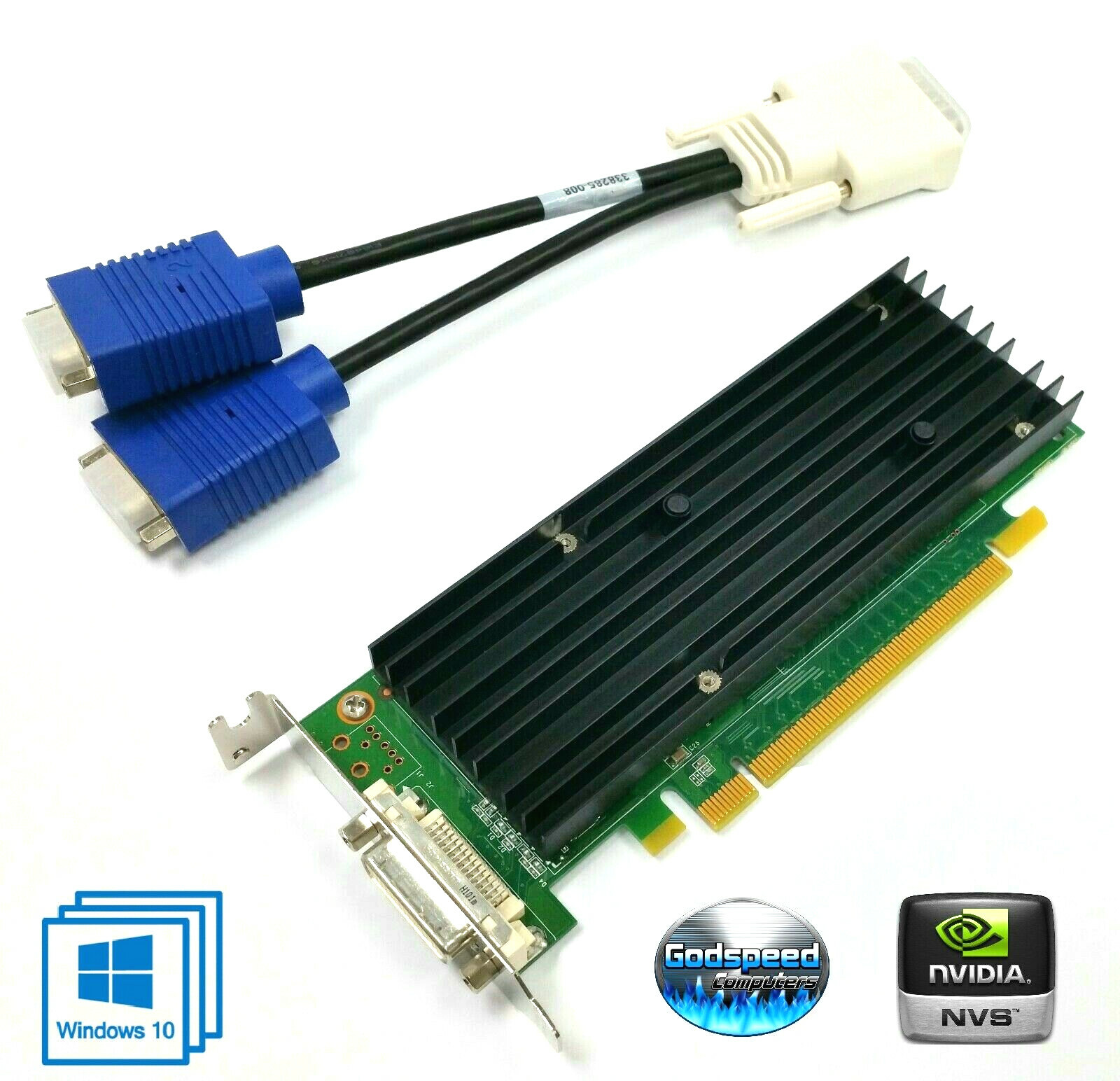Windows 10 Dell Optiplex 3010 7010 9010 NVIDIA Low-Profile Dual VGA Video Card