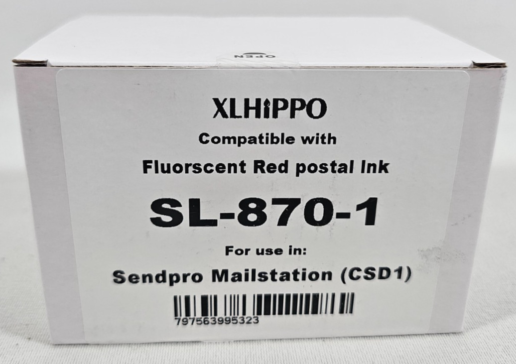 For Pitney Bowes SL-870-1 SendPro Mailstation 3x Ink Cartridge Fluorescent Red