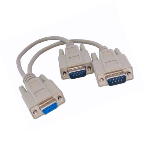 10PCS 6" DB9 9Pin Female to 2-DB9 Male Serial Y Cable 28AWG Shielded Straight