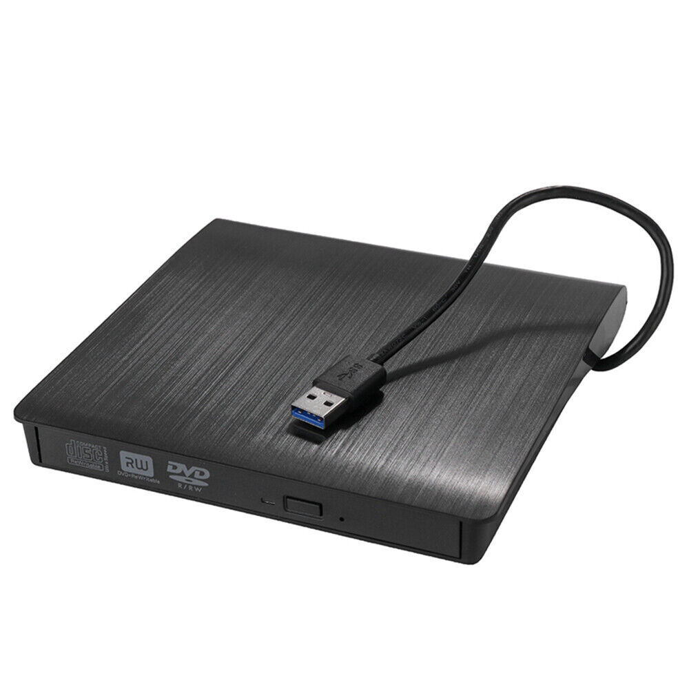 Slim External DVD CD RW Drive USB 3.0 Writer Burner Player Black For Laptop PC