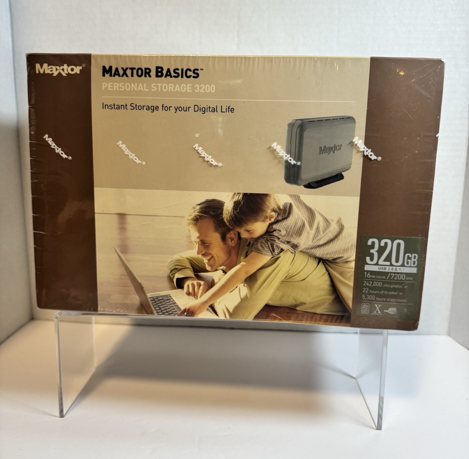 Sealed New Boxed Maxtor Basics Personal Storage 3200 External Hard Drive 500GB 