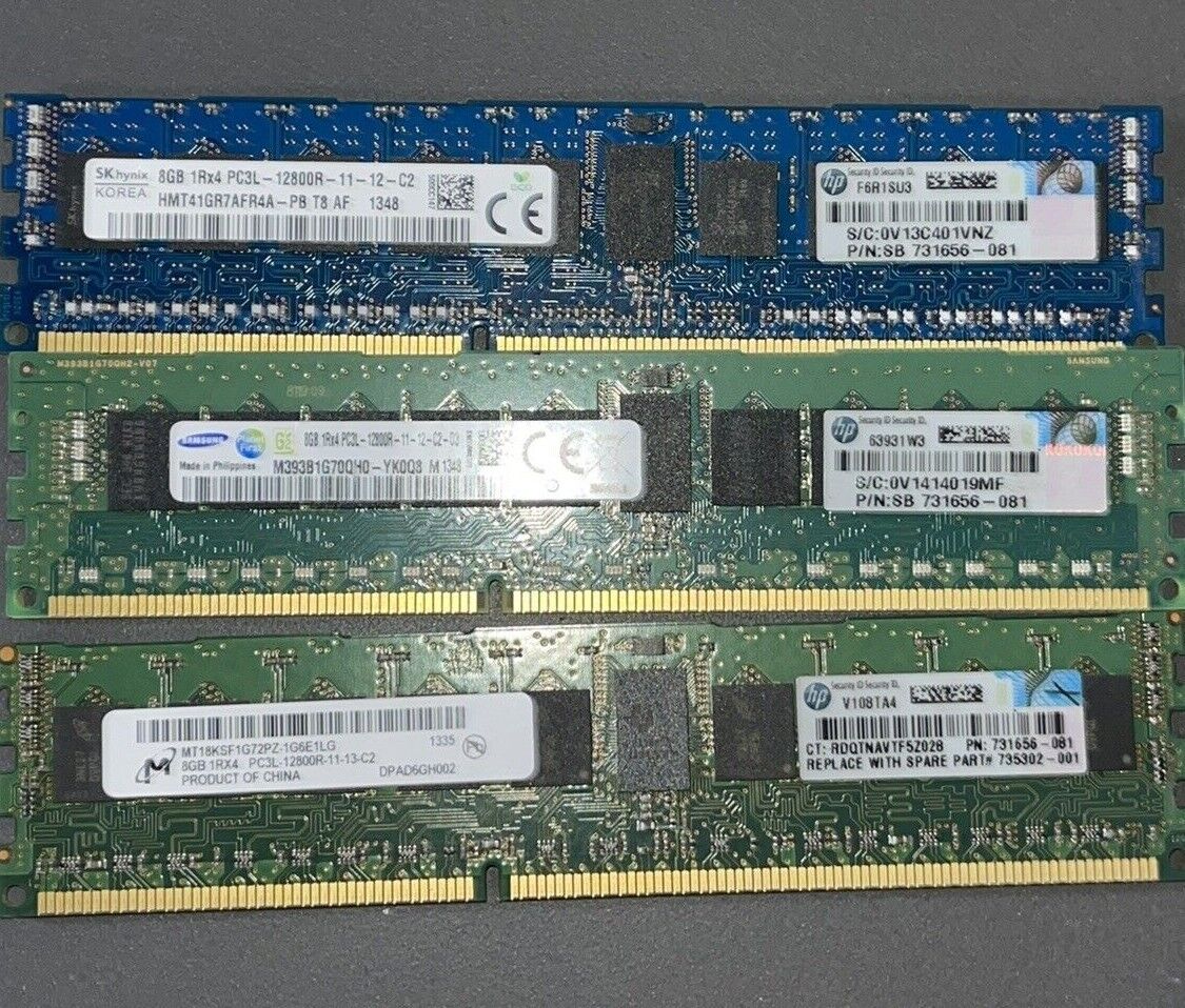 24GB (8GBx3) SAMSUNG MICRON SK HYNIX PC3L SERVER RAM MEMORY