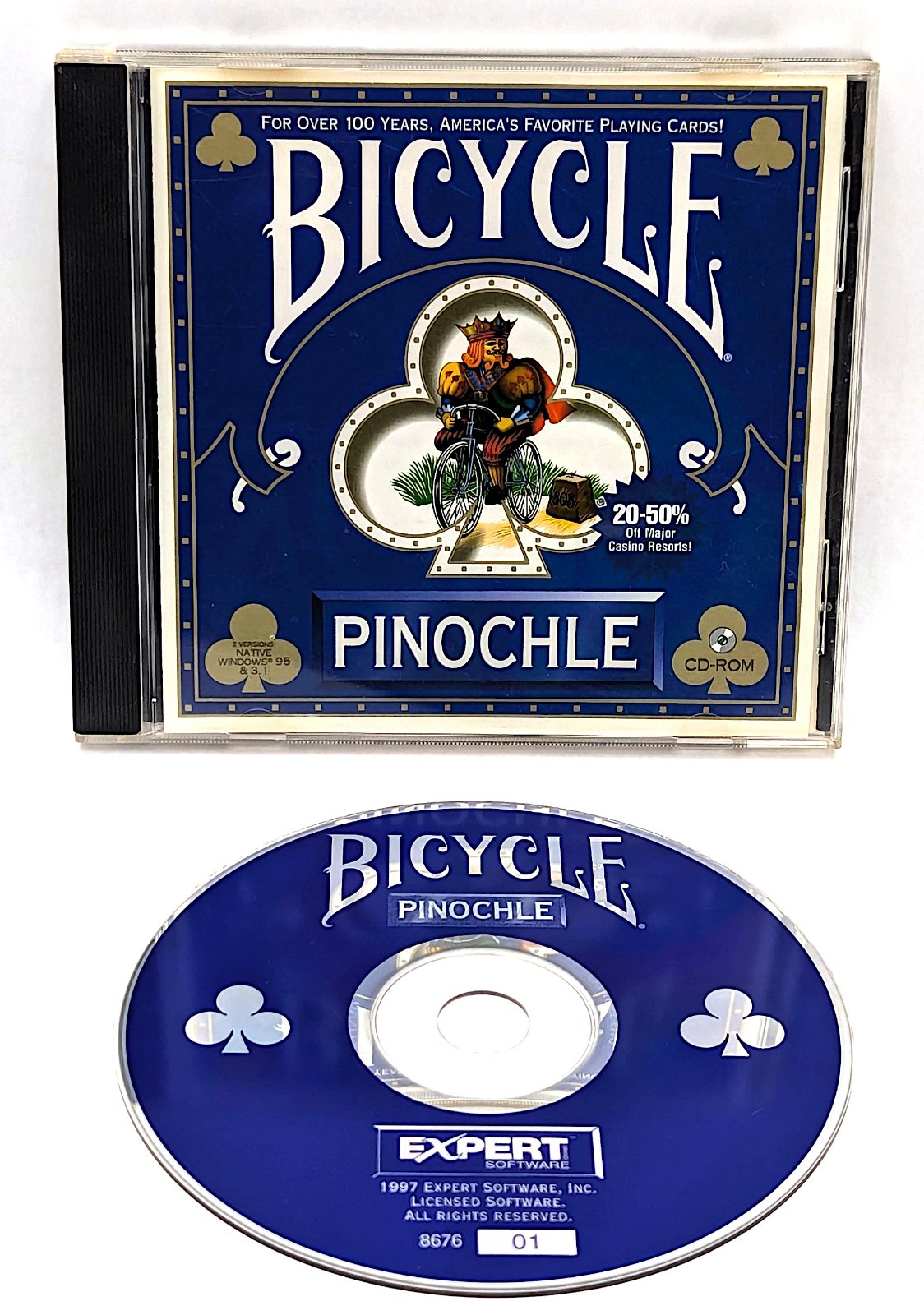 Bicycle Pinochle PC CD-ROM Windows 95 98 2000 Vista ME XP Expert Software TESTED