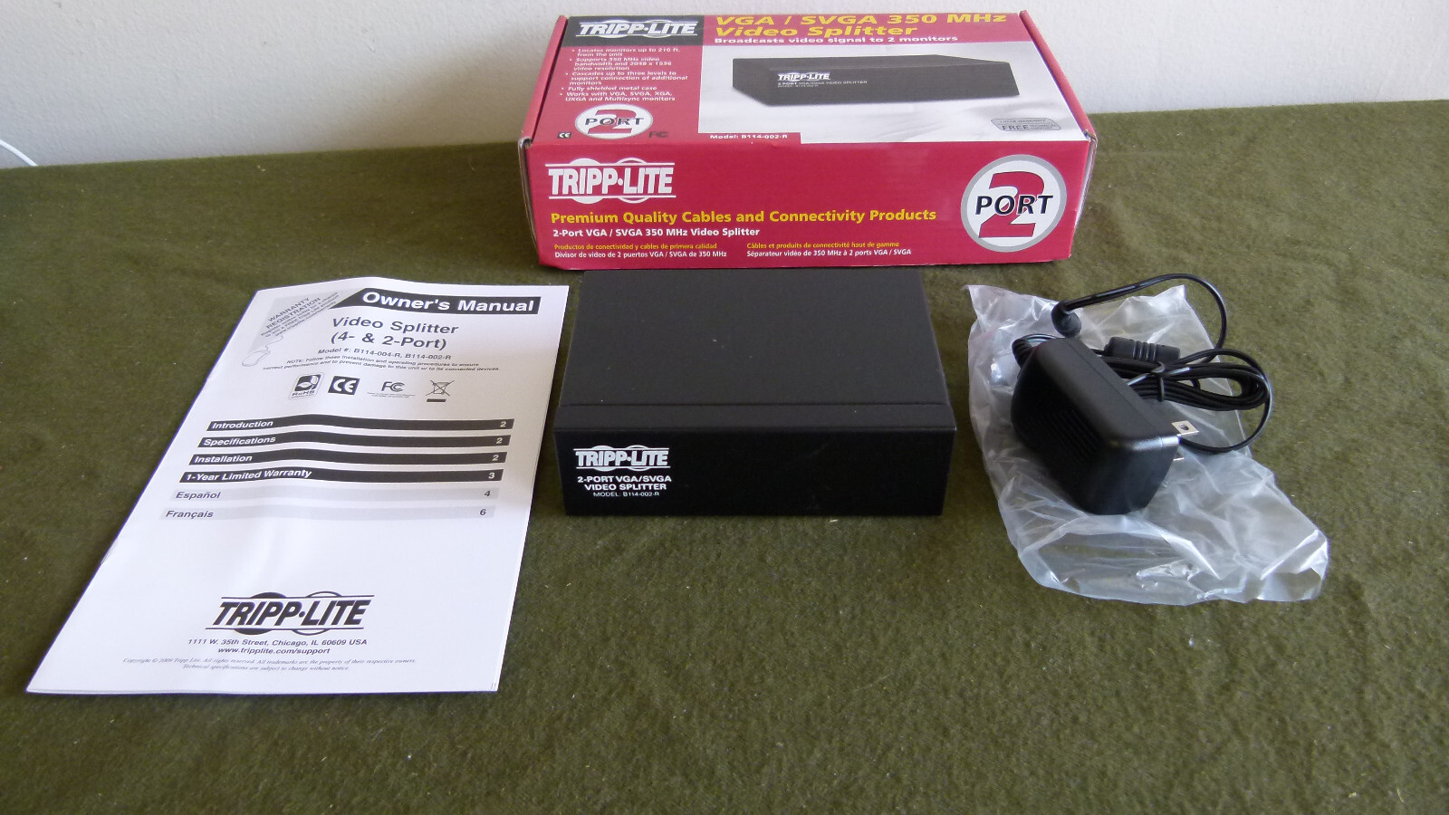 Tripp-Lite B114-002-R 2-Port VGA/SVGA Video Splitter